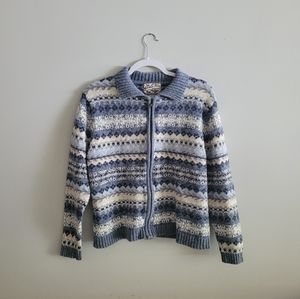 Vintage Blue Cotton Knit Jacket
